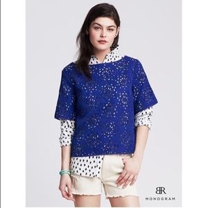 Banana Republic Monogram Laser Cut Top